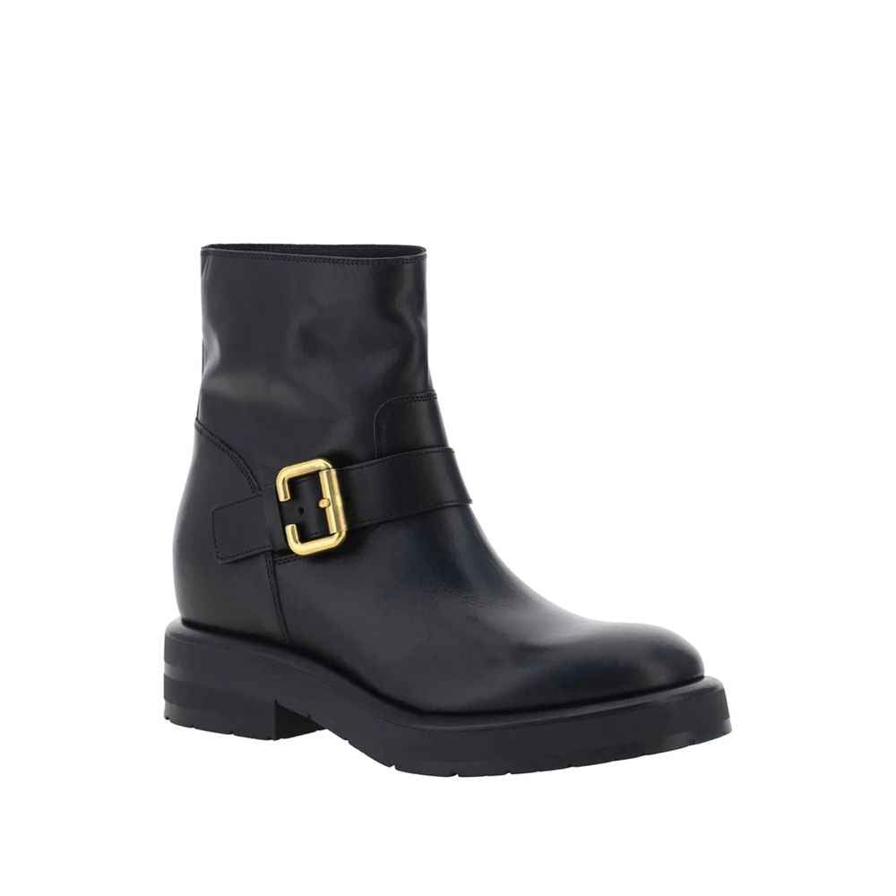 Chloé Black Calfskin Ankle Boots