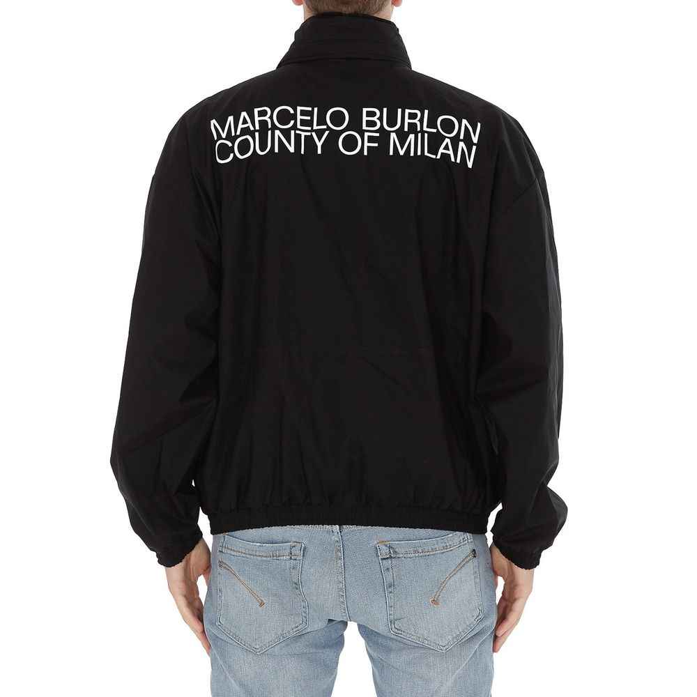 Marcelo Burlon Black Cotton Shell Jacket