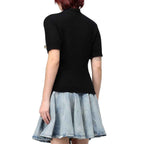 Balmain Black Merino Wool Tank Tops