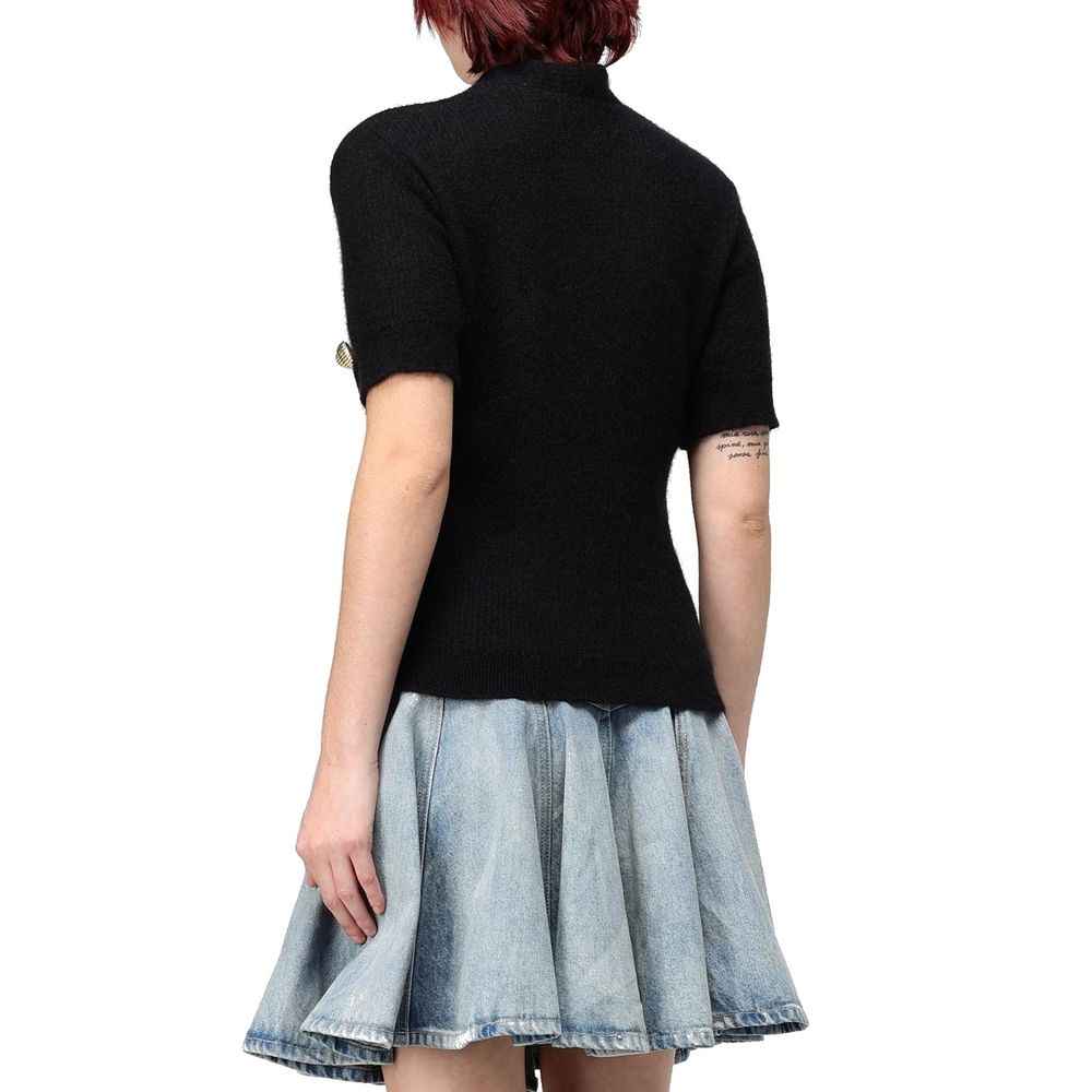 Balmain Black Merino Wool Tank Tops