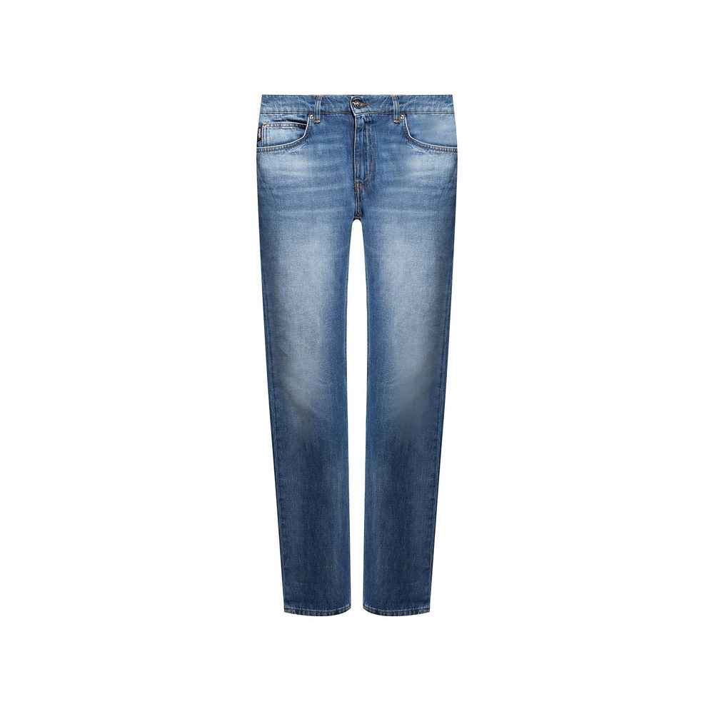Versace Blue Cotton Straight-Leg Jeans