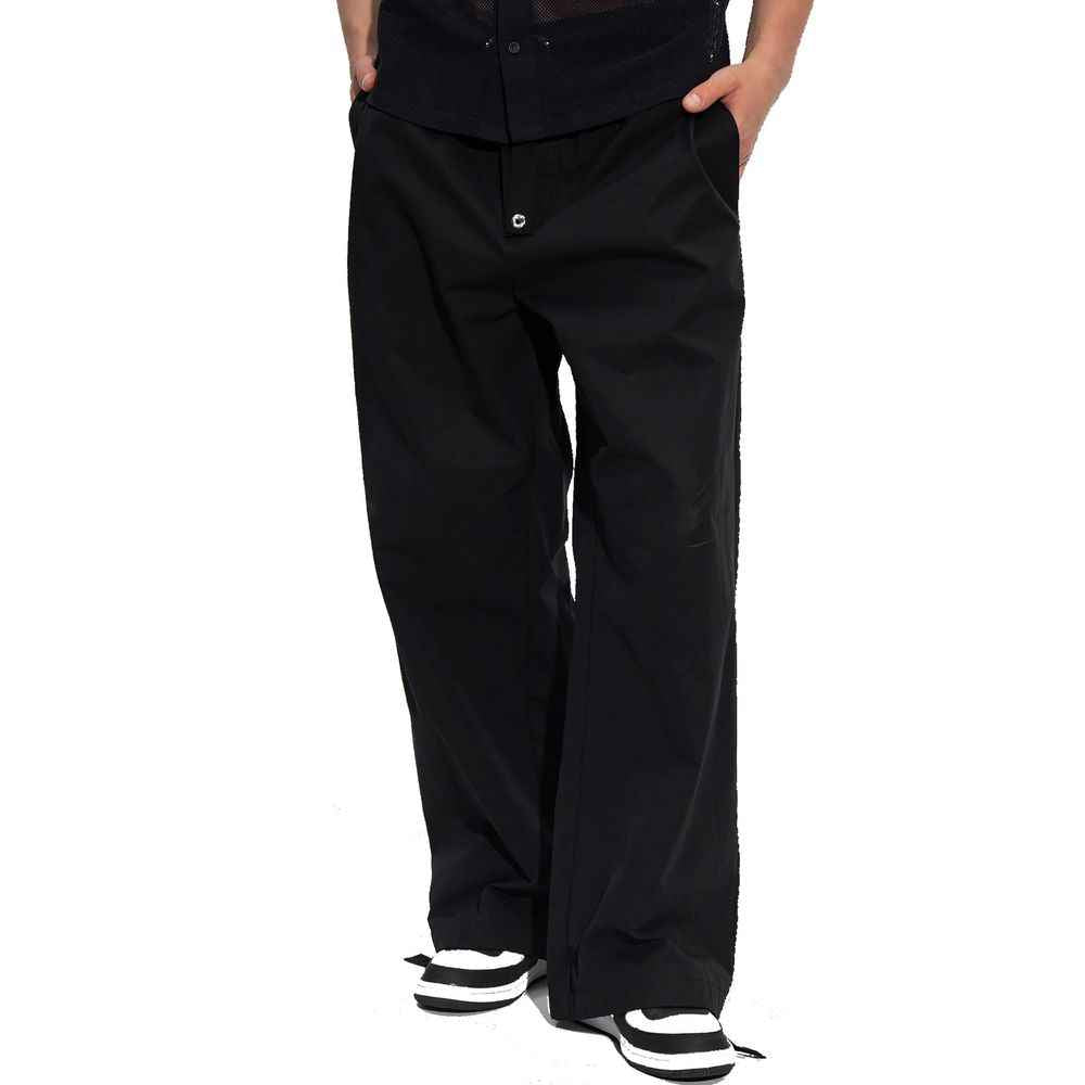 Versace Black Cotton Casual Pants
