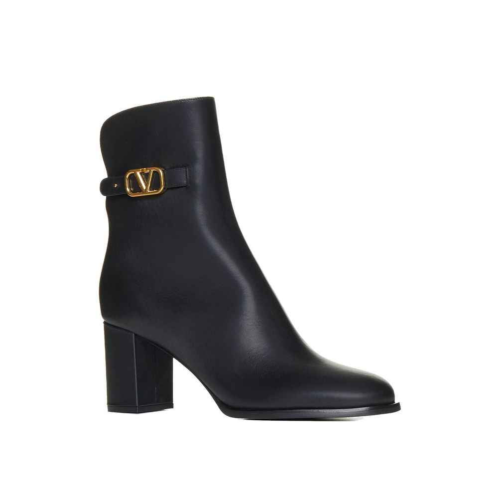 Valentino Garavani Black Calfskin Ankle Boots