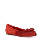 Salvatore Ferragamo Red Calfskin Ballet Flats