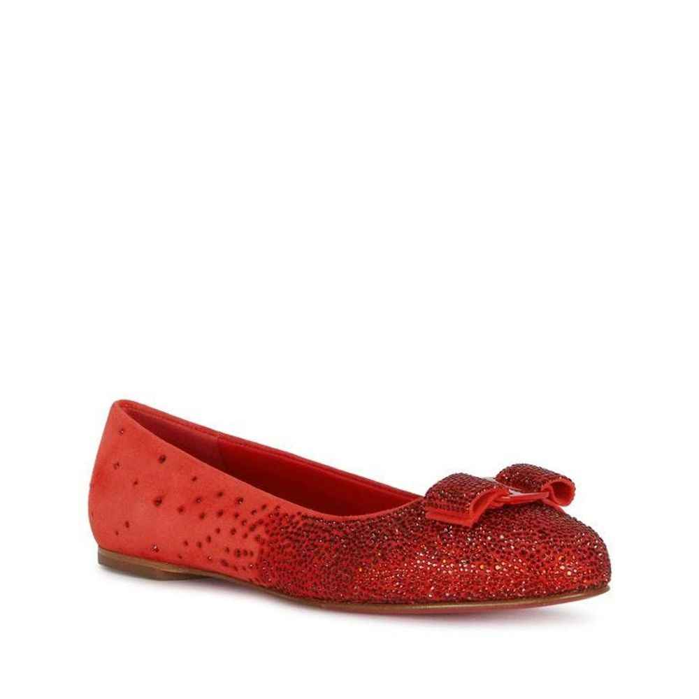 Salvatore Ferragamo Red Calfskin Ballet Flats