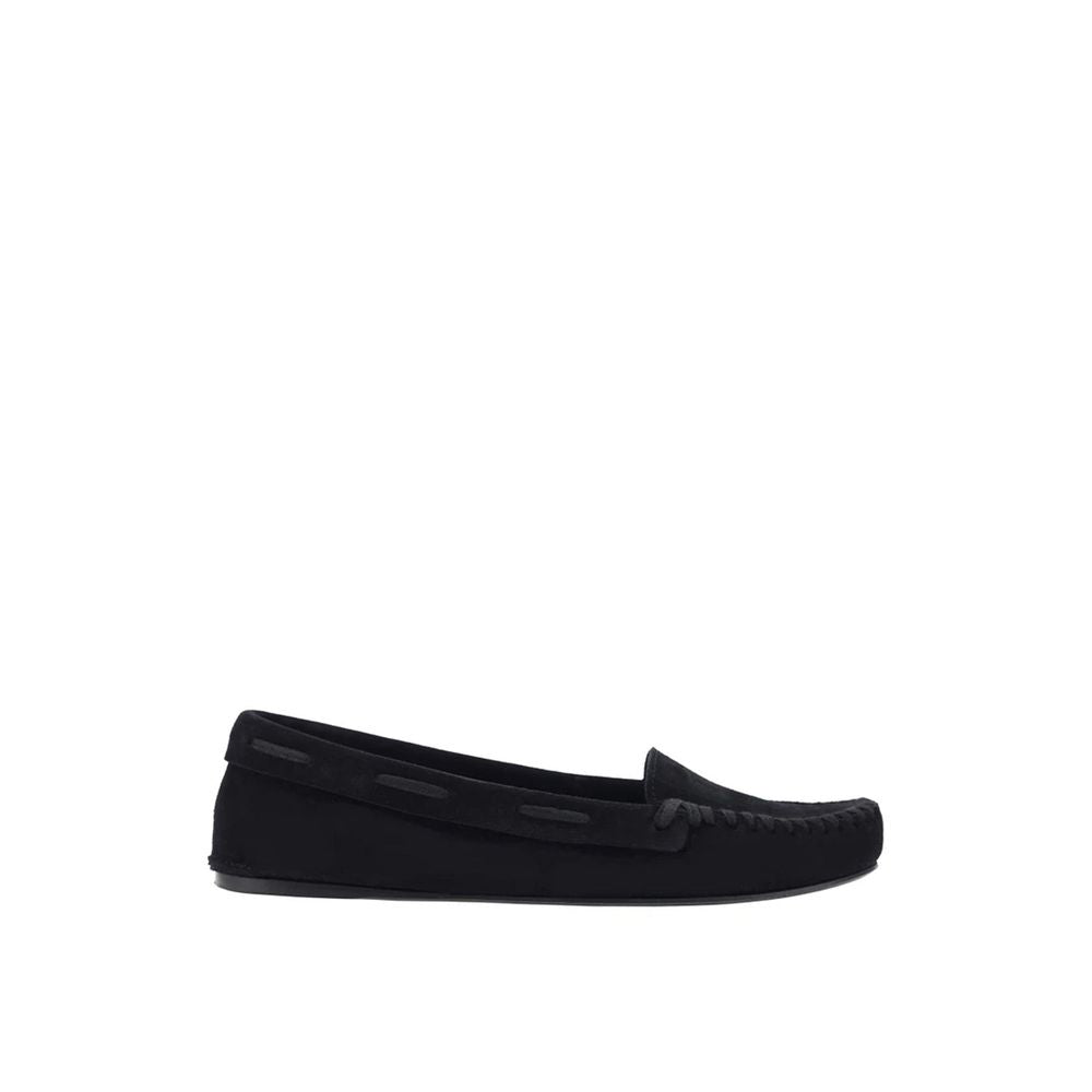 The Row Black Calfskin Moccassin