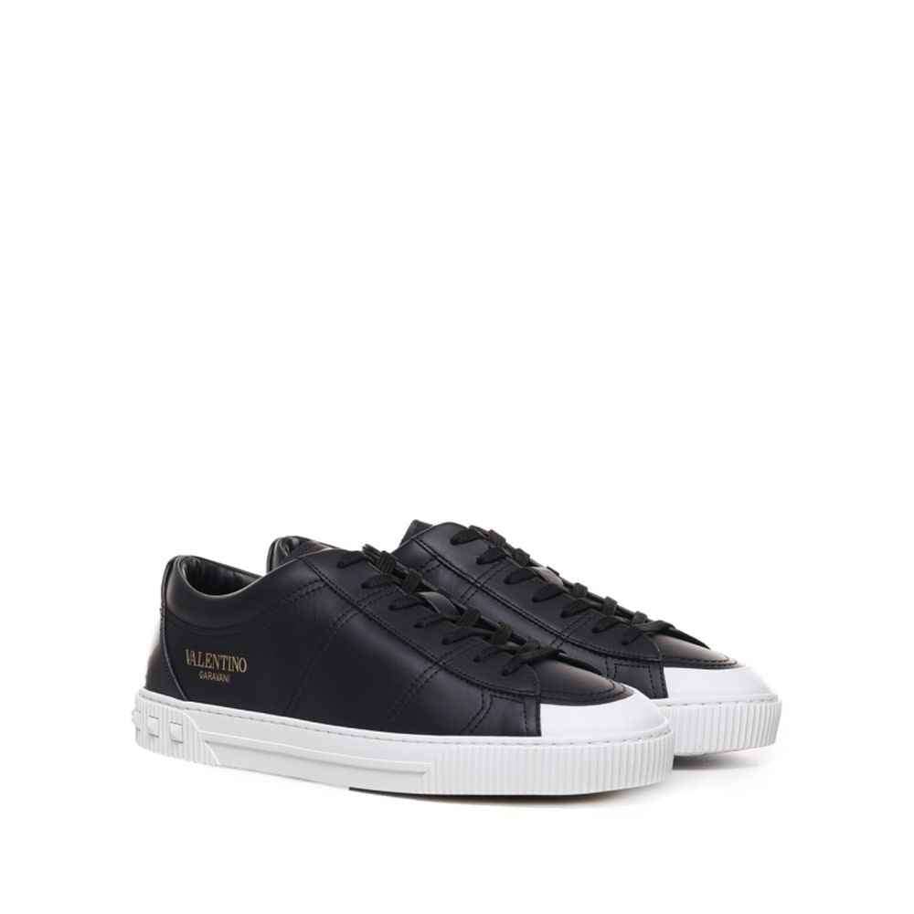Valentino Garavani Black Calfskin Low Top Sneakers