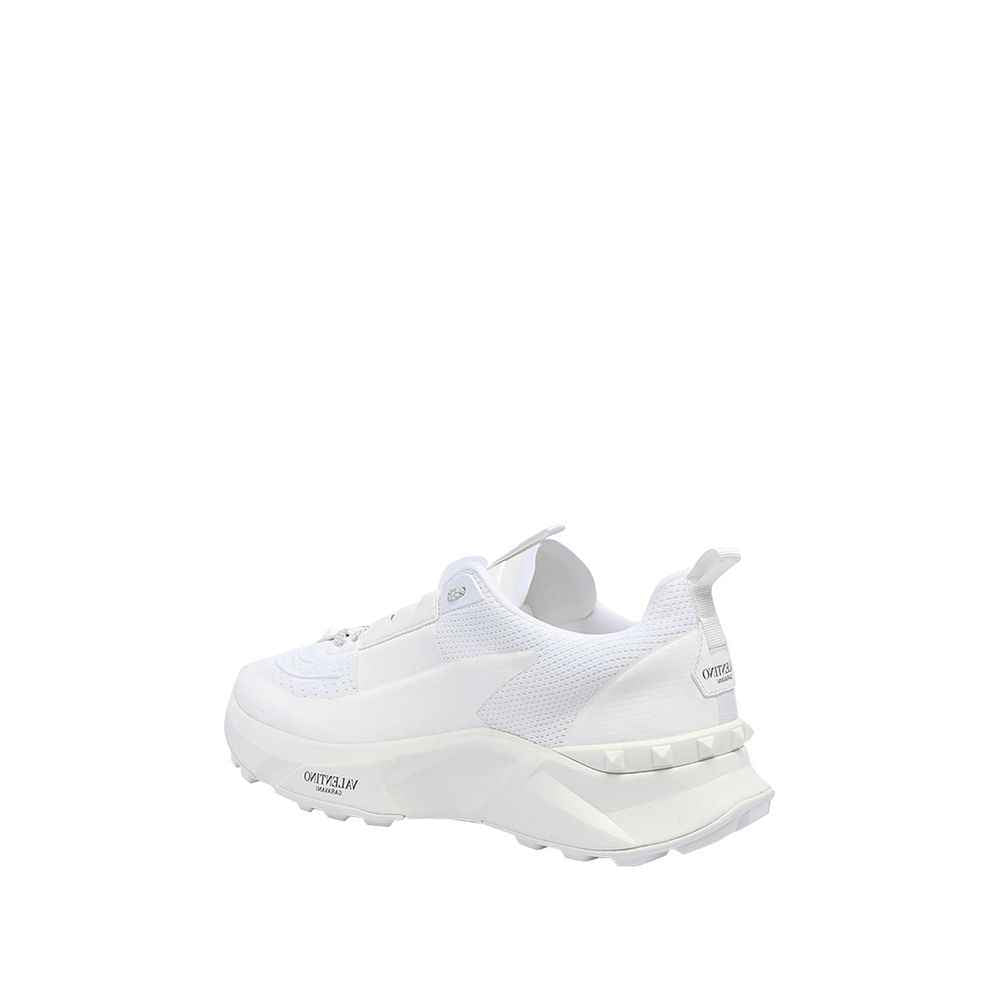 Valentino Garavani White Fabric Athletic Sneakers