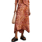 Stella McCartney Orange Silk Midi Skirt