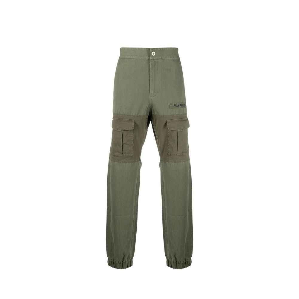 Palm Angels Green Cotton Cargo Pants