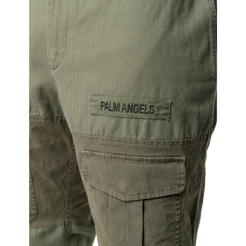 Palm Angels Green Cotton Cargo Pants