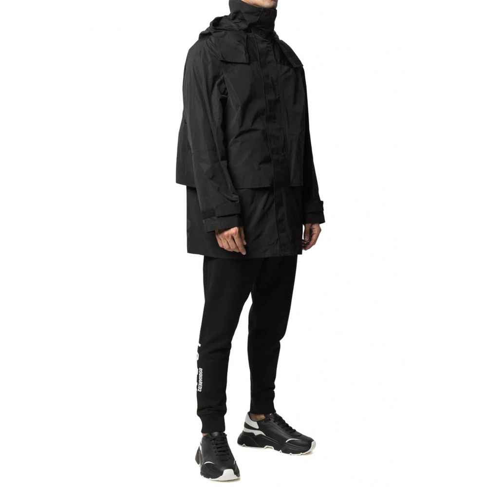 Dsquared² Black Nylon Rain Coat