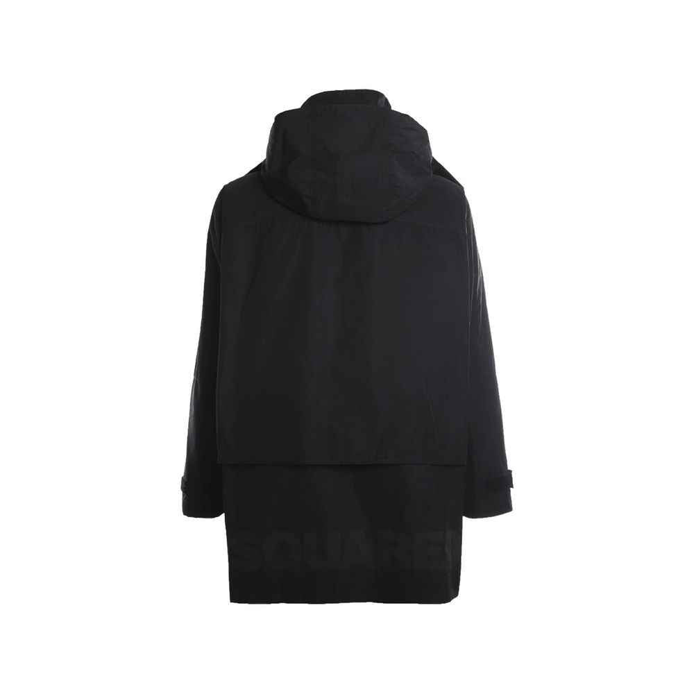Dsquared² Black Nylon Rain Coat