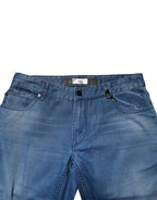 Verri Blue Washed Cotton Regular Fit Men Denim Trouser Jeans