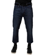 Vivienne Westwood Blue Mid Waist Cotton Men Cropped Denim Jeans