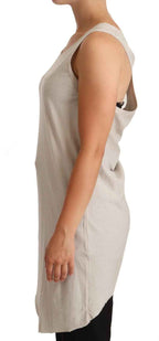 Max Mara Light Gray 100% Cotton Sleeveless Razor Back Tank Top