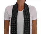 Dolce & Gabbana White Cotton Black Silk Scarf Top T-shirt