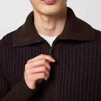 Alpha Studio Brown Wool Sweater