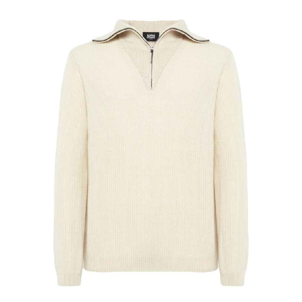 Alpha Studio White Cashmere Sweater