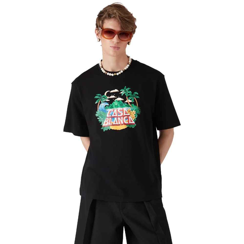 Casablanca Black Cotton T-Shirt