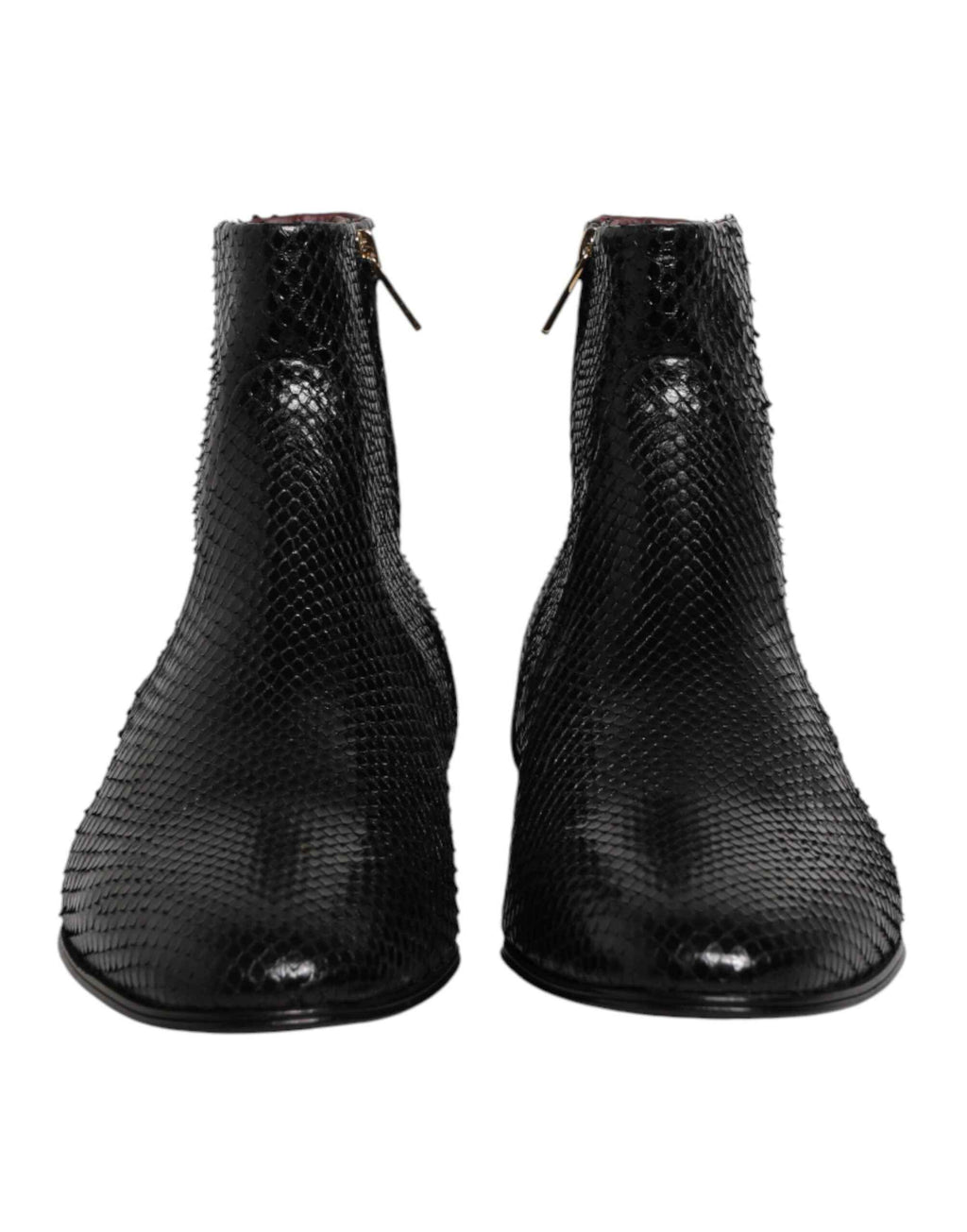 Dolce & Gabbana Black Leather Chelsea Short Ankle Boots  Shoes