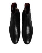 Dolce & Gabbana Black Leather Chelsea Short Ankle Boots  Shoes