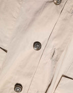 Dolce & Gabbana Beige Collared Long Sleeve Cotton Shirt Top
