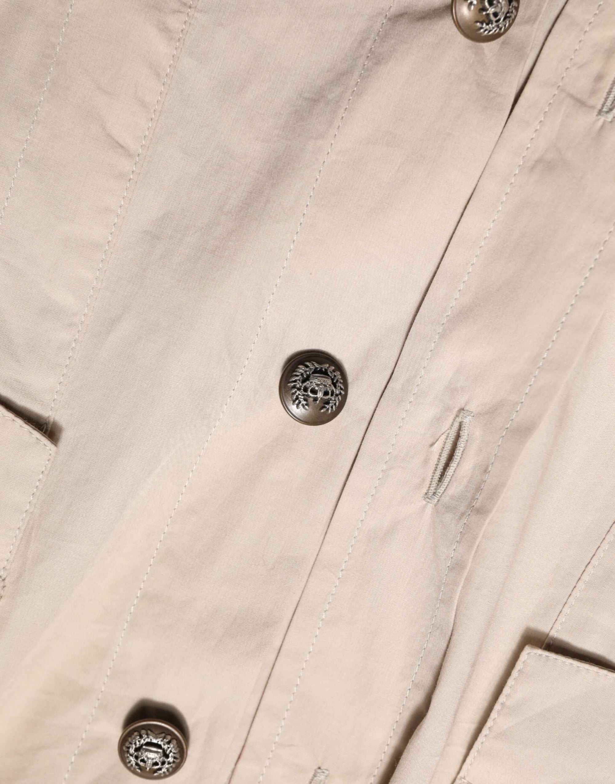 Dolce & Gabbana Beige Collared Long Sleeve Cotton Shirt Top