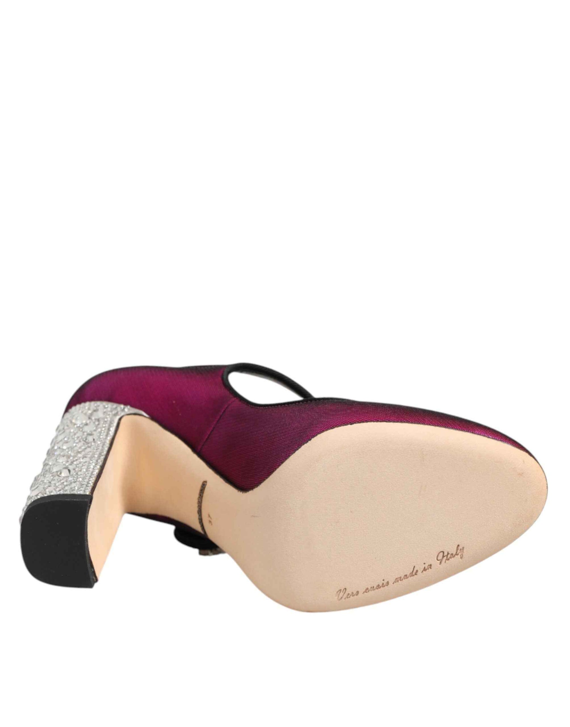 Dolce & Gabbana Pink Strass Mary Janes Heels Pumps Shoes