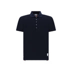 Thom Browne Blue Cotton Polo Shirt