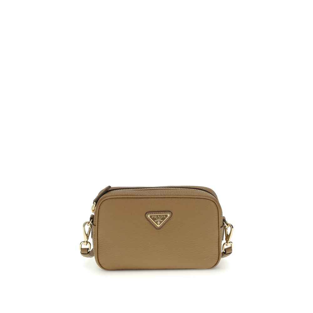 Prada Beige Calf Leather Bos Taurus Shoulder Bag