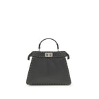 Fendi Gray Leather Shoulder Bag