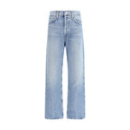 Agolde Blue Cotton Straight-Leg Jeans