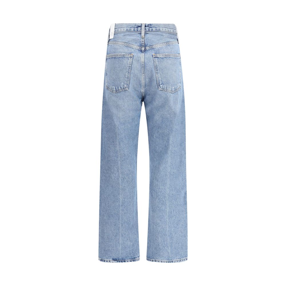 Agolde Blue Cotton Straight-Leg Jeans