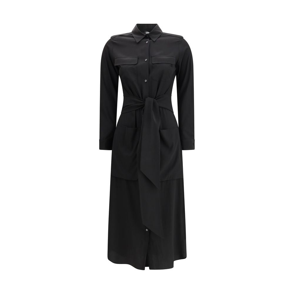 Ella Black Silk Casual Dress