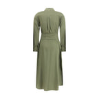 Ella Green Silk Casual Dress