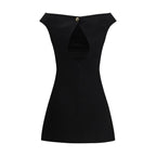 Marine Serre Black Fleece Wool Casual Dress