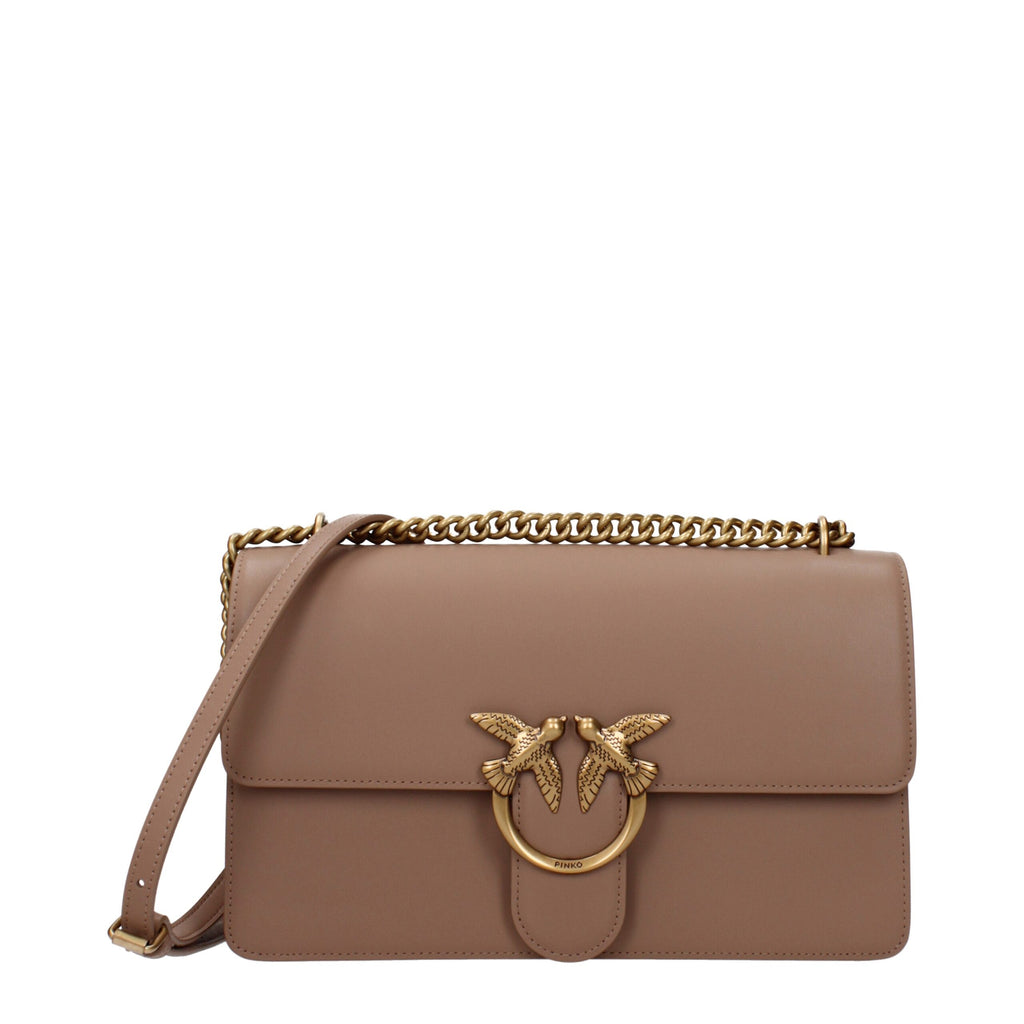 PINKO Beige Leather Crossbody Bag