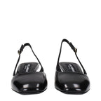 Dolce & Gabbana Black Leather Mid Heel Pumps