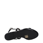 Dolce & Gabbana Black Satin Flat Sandals