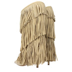 Paris Texas Beige Leather Flat Boots