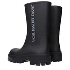 Off-White Black Cotton Ankle Boots