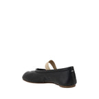 Margiela Black Calf Leather Bos Taurus Ballet Flats