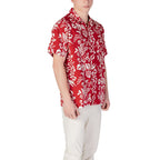 Replay Red Cotton Shortsleeve Shirt