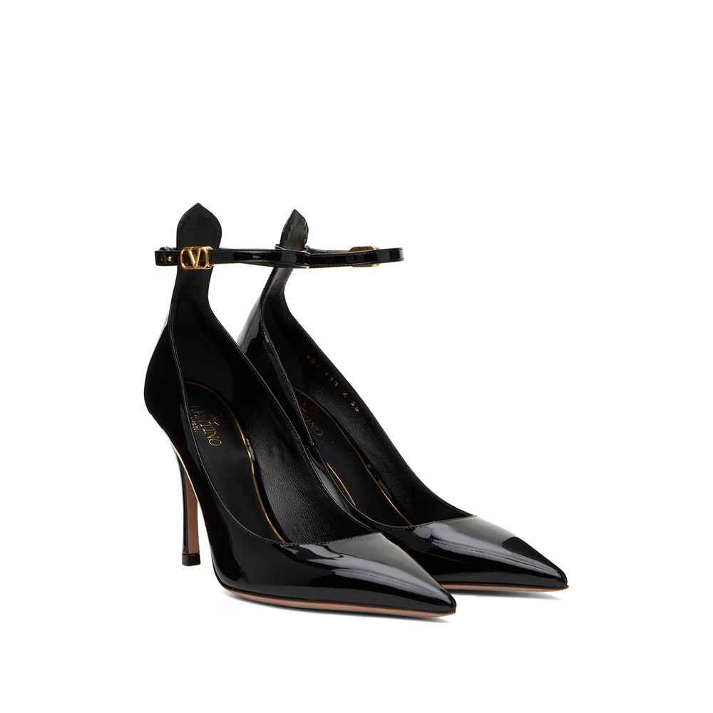 Valentino Garavani Black Leather High Heel Pumps