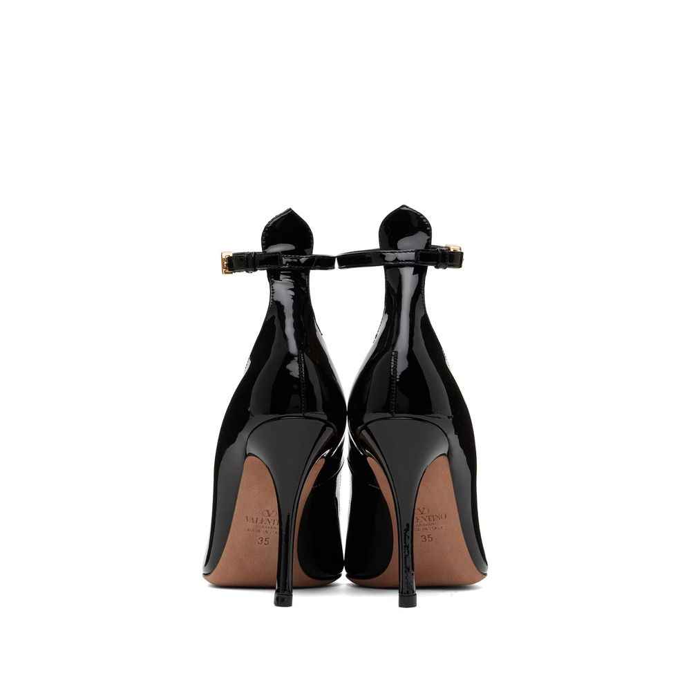 Valentino Garavani Black Leather High Heel Pumps