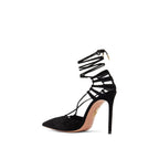 Aquazzura Black Calfskin Lace-Up