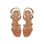 Valentino Garavani Brown Leather Strap-On Sandals