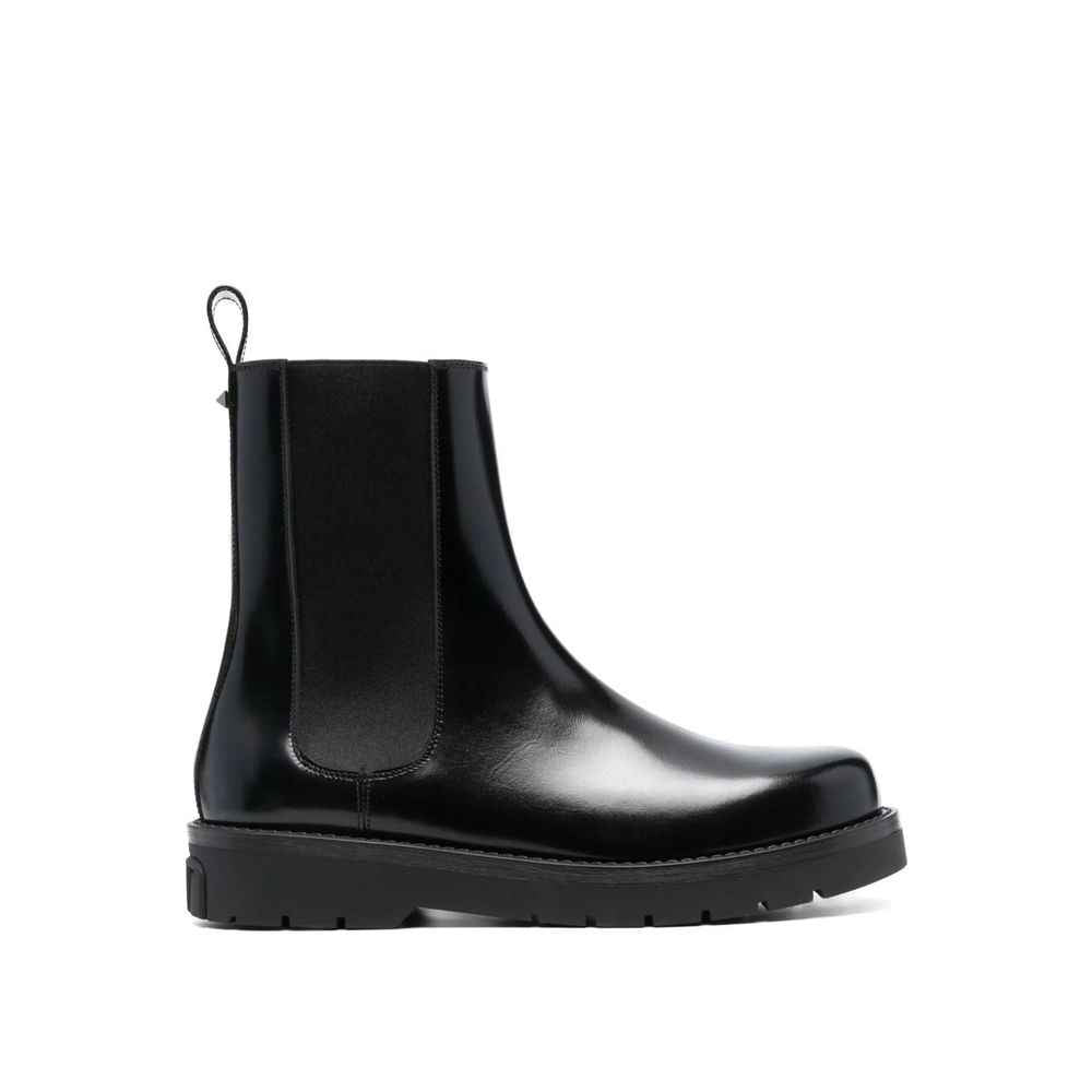 Valentino Garavani Black Leather Chelsea Boots