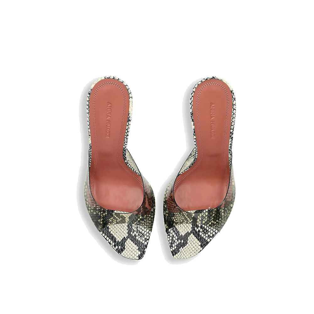 Amina Muaddi Green Pvc Stiletto Heel Sandals